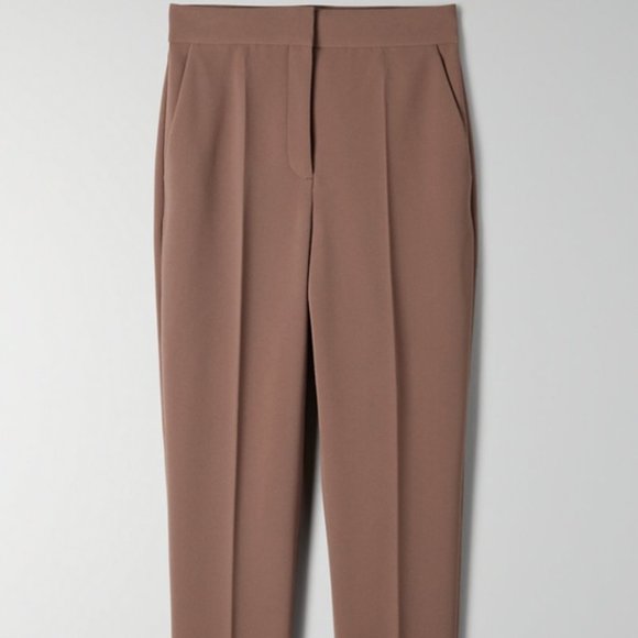Aritzia Babaton Renzo Pant Slim Fit Trouser TAUPE - Picture 1 of 13